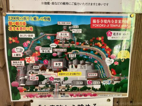 柳谷寺あじさいウイーク中の境内図