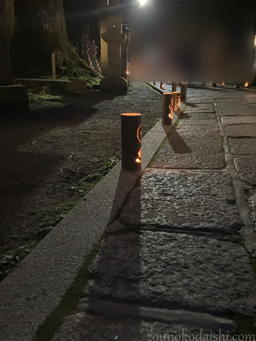 高野山ろうそくまつりの竹灯篭