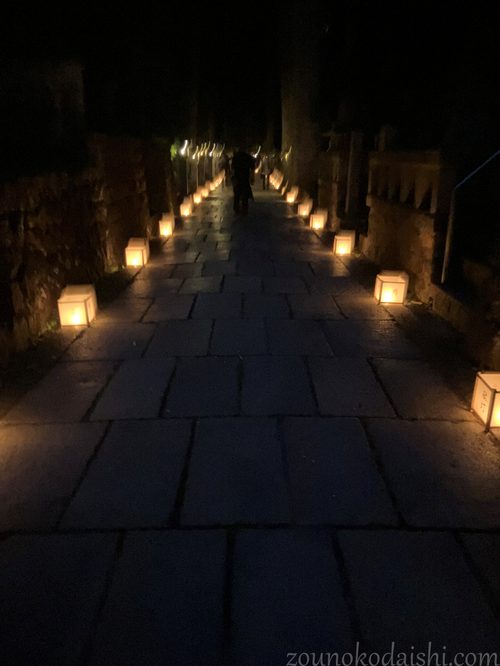 高野山ろうそくまつりの和紙の灯篭